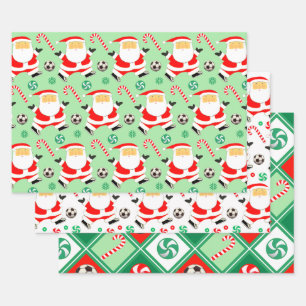 Fußball Weihnachtsgeschenkverpackungspapier Geschenkpapier Set