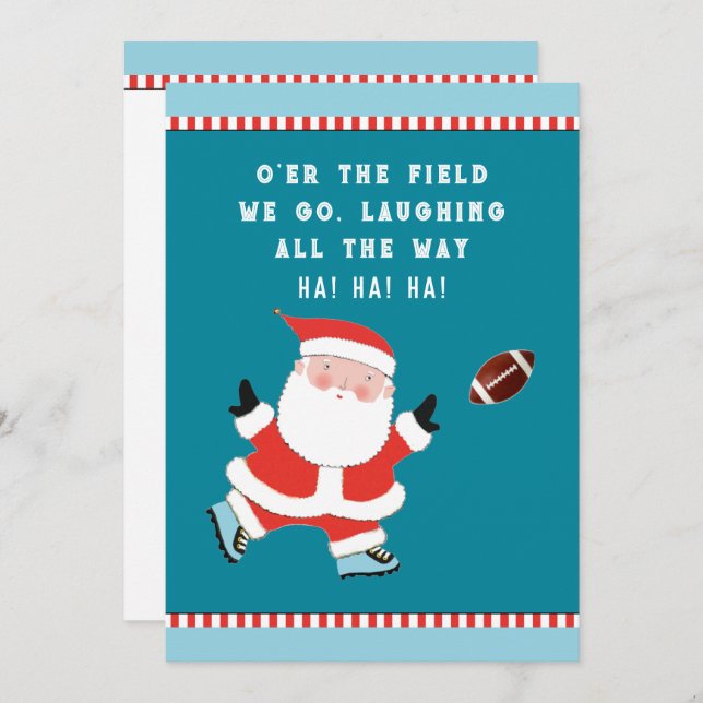 Fußball Weihnachtskarten Feiertagskarte (Vorne/Hinten)