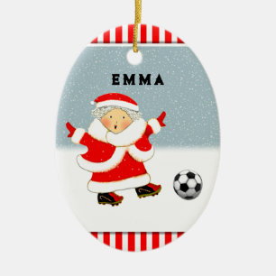 Fußball-Weihnachtskollektion für Mädchen Keramik Ornament