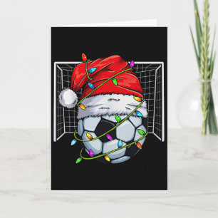 Fußball Weihnachtslichter Santa Hut Fußball Fan Sp Karte