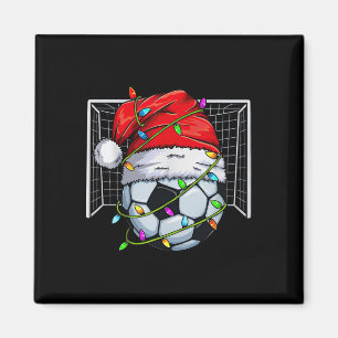 Fußball Weihnachtslichter Santa Hut Sportliebhaber Magnet