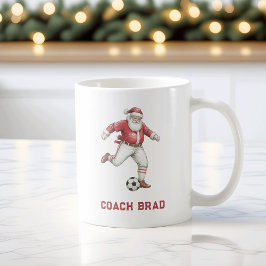 Fußball-Weihnachtsmann personalisiertes Weihnachte Kaffeetasse