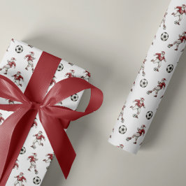 Fußball-Weihnachtsmann-Weihnachten Geschenkpapier