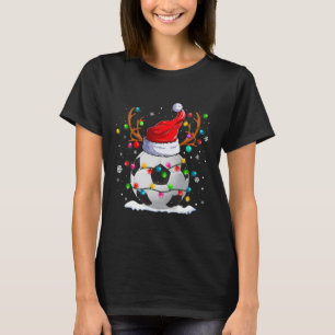 Fußball Weihnachtsmannmütze Rentiere Weihnachtsbel T-Shirt