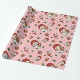 Fußball Weihnachtsrosa Gnome Santa Holly Geschenkpapier