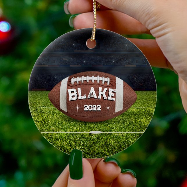 Fußball Weihnachtsschmuck für Männer und Jungen (american football field round Christmas ornament)