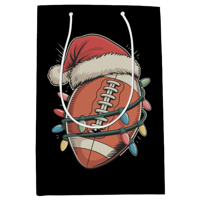 Fußball Weihnachtssport Weihnachtsmannmütze Mittlere Geschenktüte (Vorderseite)
