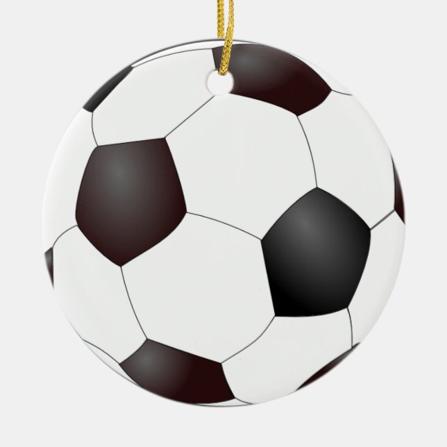 Fußball-Weihnachtsverzierung Keramik Ornament (Vorne)