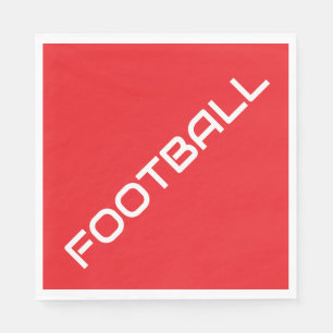FUSSBALL Weißer schlanker Text hellroter Hintergru Serviette