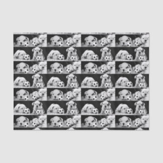 "Fußball-Welpen-" englische Bulldoggen-Collage Seidenpapier