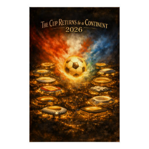 Fußball-Weltmeisterschaft 2026 Stadion Nacht Poster