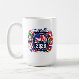 Fußball-Weltmeisterschaft 2026 T-Shirt mit Flaggen Kaffeetasse