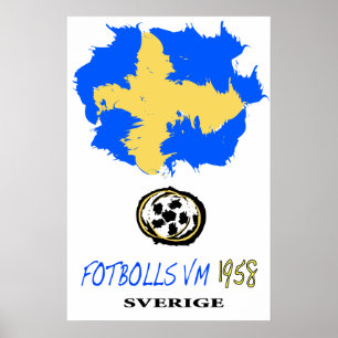 Fußball-Weltmeisterschaft Schweden 1958 Poster