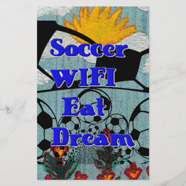 Fußball WIFI essen Traum - Spaß Sport Kunst drucke (Vorderseite)