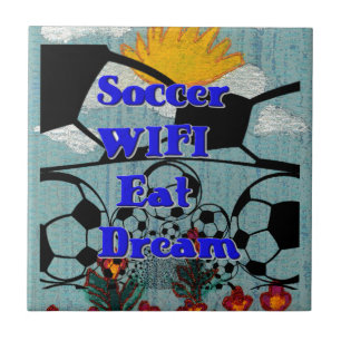 Fußball WIFI essen Traum - Spaß Sport Kunst drucke Fliese