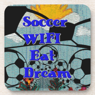 Fußball WIFI essen Traum - Spaß Sport Kunst drucke Getränkeuntersetzer