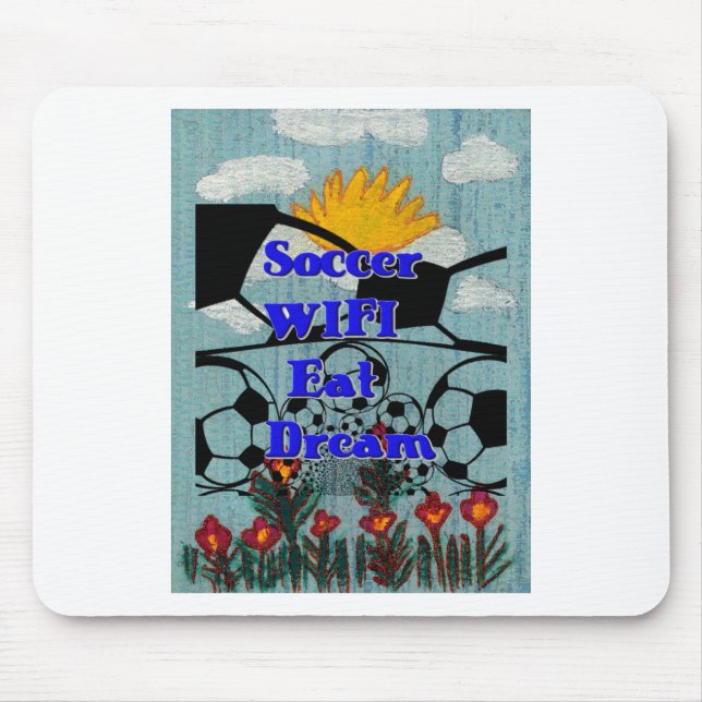 Fußball WIFI essen Traum - Spaß Sport Kunst drucke Mousepad (Vorne)