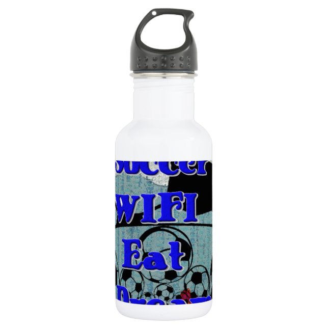 Fußball WIFI essen Traum - Spaß Sport Kunst drucke Trinkflasche (Vorderseite)