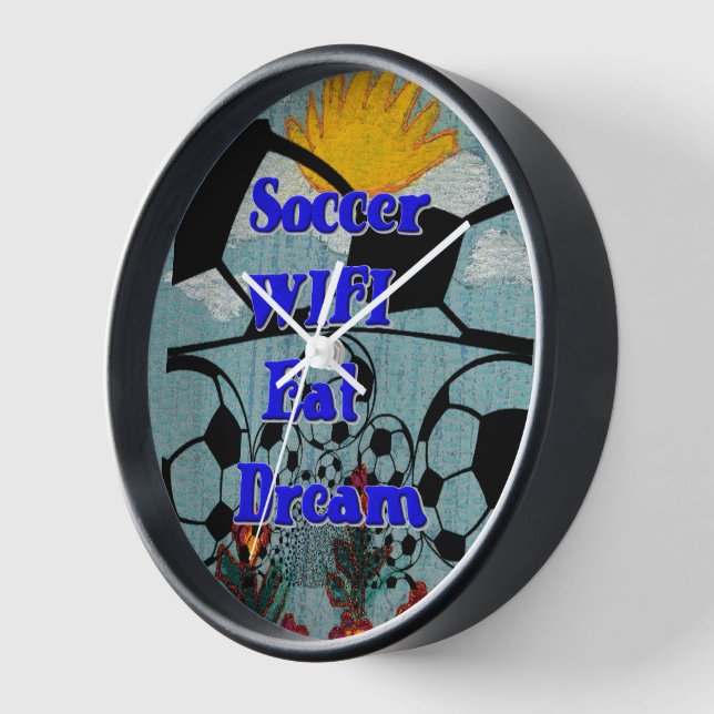 Fußball WIFI essen Traum - Spaß Sport Kunst drucke Wanduhr (Winkel)