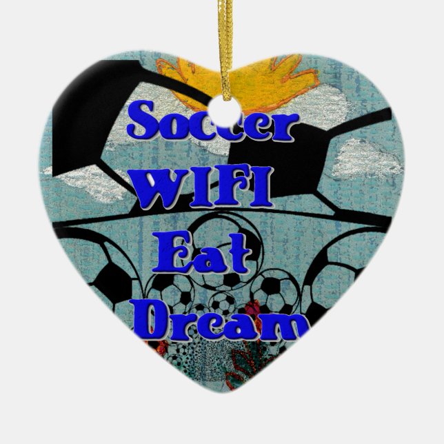 Fußball WIFI essen Traum Wiederholung. Keramikornament (Vorne)