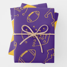 Fußball-Wrapping Papers - Lila und gelb