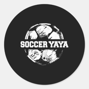 Fußball Yaya Lustige Griechische Oma Skizze Geteil Runder Aufkleber