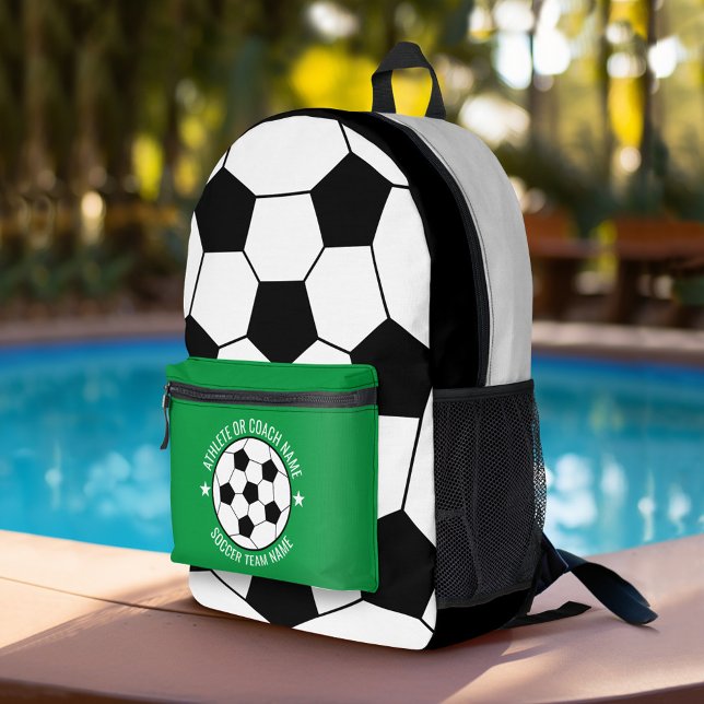 Fußball Zeichnend mit eigenem Sportnamen Bedruckter Rucksack (Personalized Sports Backpack)