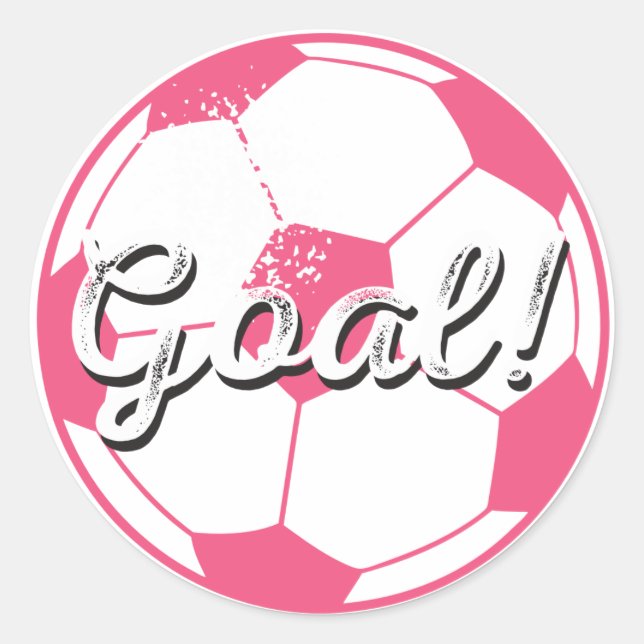 Fußball-Zielkleber - Rosa Runder Aufkleber (Vorderseite)