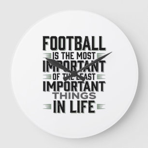 Fußball-Zitat Vintage-Typografie-Shirt-Design_1 Große Wanduhr