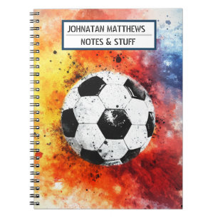 Fußball Zurück zur Schule Spiral-Photo-Notizbuch Notizblock