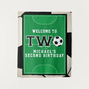 Fußball Zweiter Geburtstag Hintergrund Wandteppich