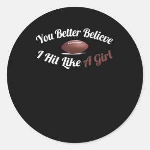 Fußballauge trifft wie ein Girl-Power-Sticker Runder Aufkleber