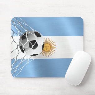 Fußballball auf argentinischer Flagge Mousepad