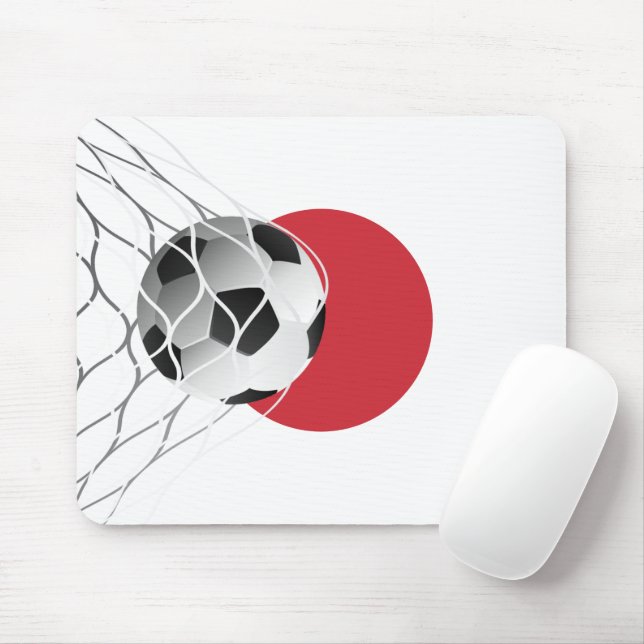 Fußballball auf japanischer Flagge Mousepad (Mit Mouse)