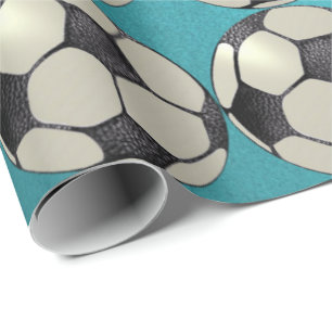 Fußballball/Light Sky Blue 1 Geschenkpapier