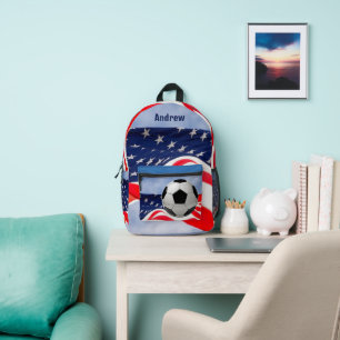 Fußballball mit Flaggenblau Bedruckter Rucksack