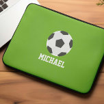Fußballball Personalisiert Laptopschutzhülle<br><div class="desc">Fußball Ball Personalisierte Kinder Design.</div>