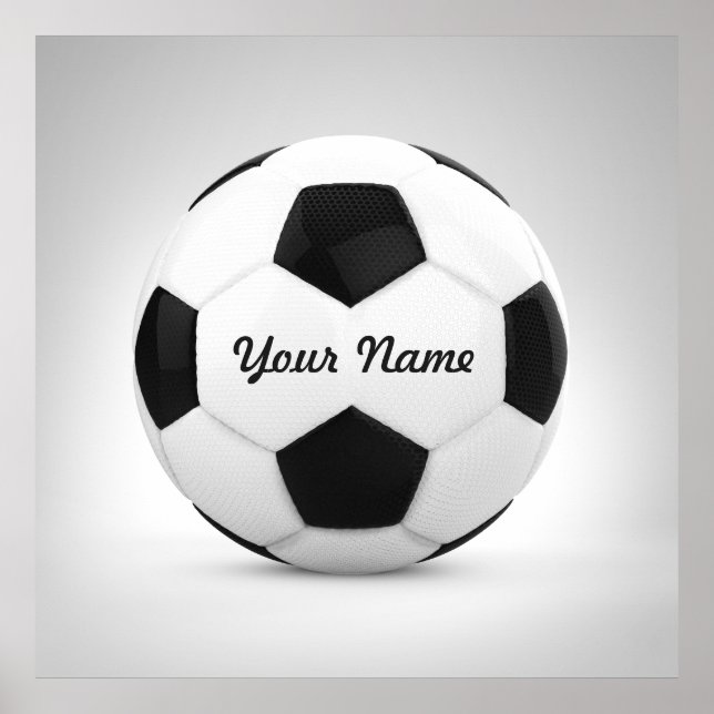 Fußballball Personalisierter Name Sport Poster (Vorne)
