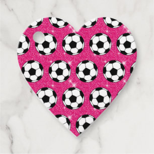 Fußballball Pink Frost Glitzer Sport Player Weiß Geschenkanhänger