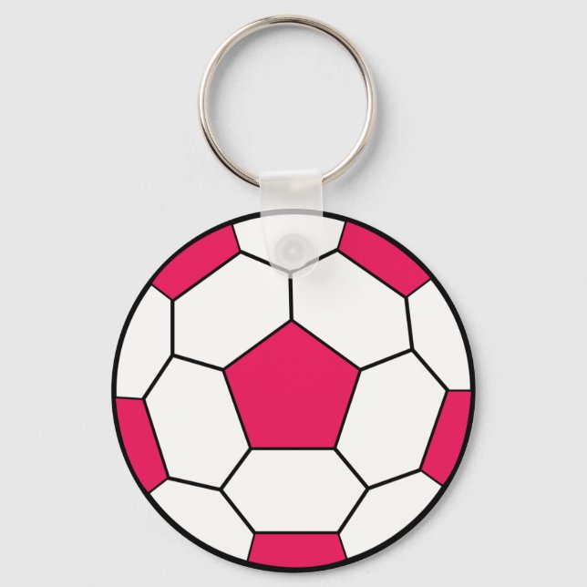 Fußballball Pink-Schlüsselanhänger Schlüsselanhänger (Vorderseite)