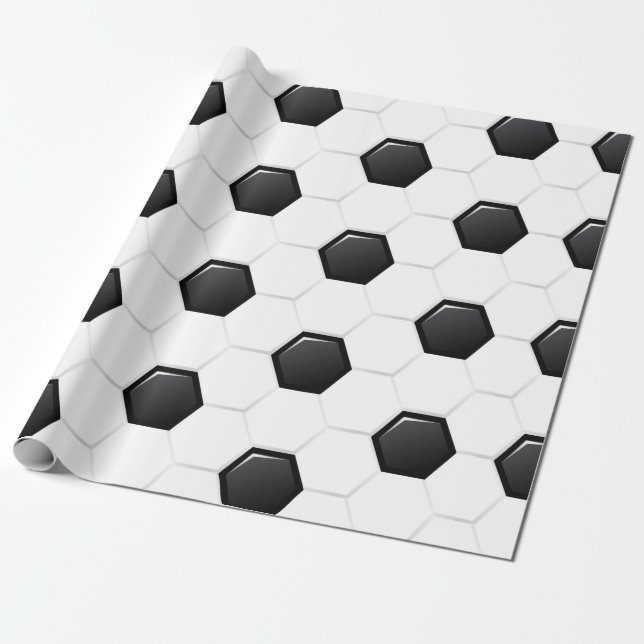 Fußballball Schwarz-weißes Sportteam - Geschenke Geschenkpapier (Ungerollt)