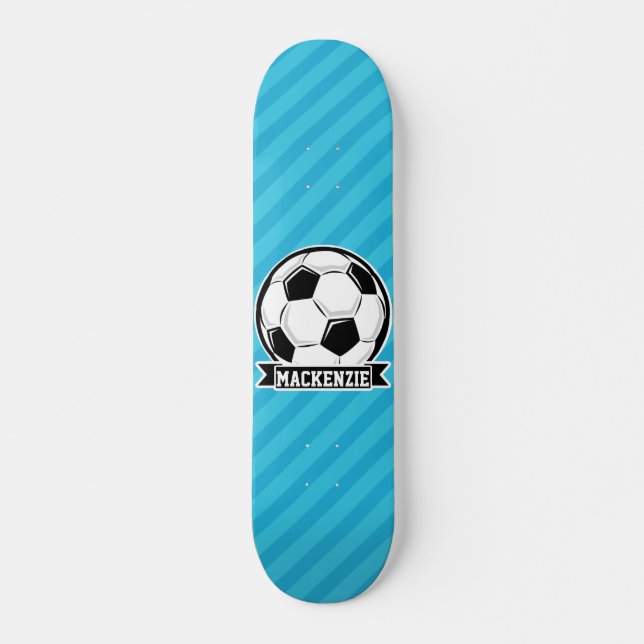 Fußballball; Sky Blue Stripes Skateboard (Vorne)