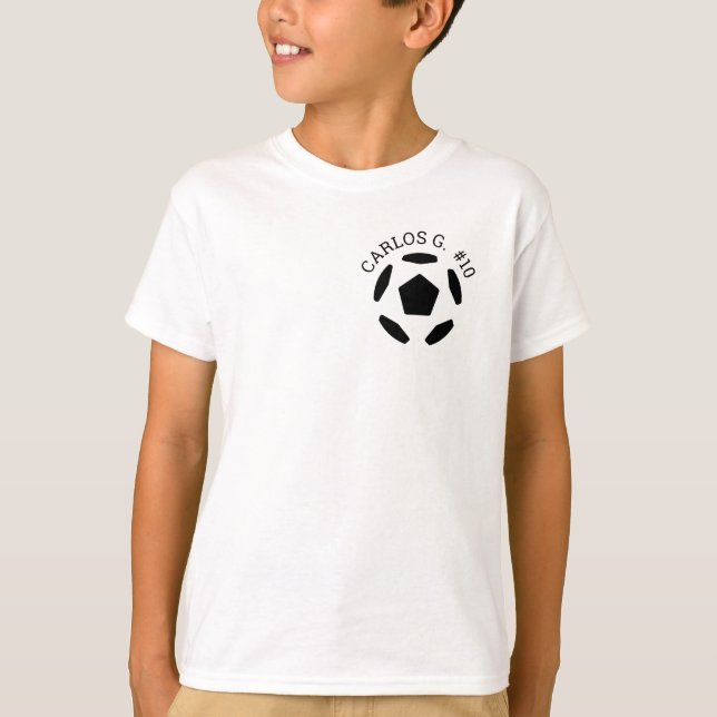Fußballball-T - Shirt mit Personalisiertem Namen (Vorderseite)