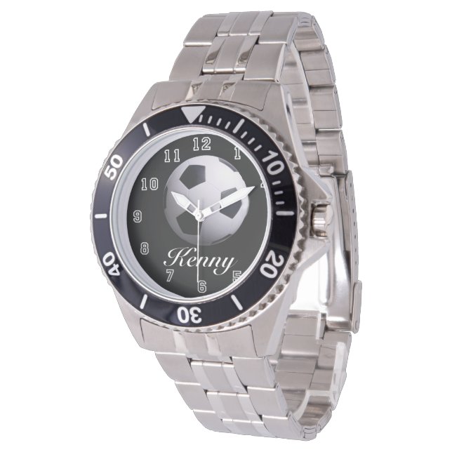 Fußballball-Zeit 2 Armbanduhr (Schrägansicht)