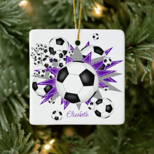 Fußballbälle lila Graustars Girls Sport Keramikornament