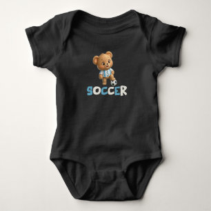 Fußballbär, süßes sportliches Tier Baby Strampler