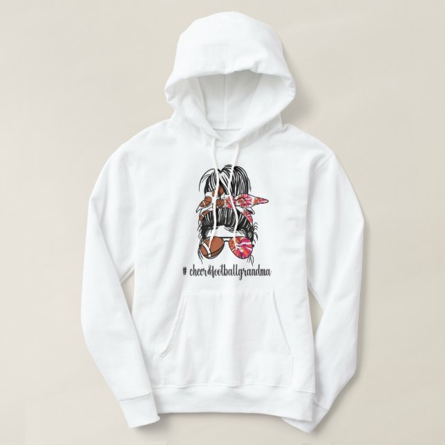 Fußballchef Oma Cheerleader Football Player Hoodie (Design vorne)