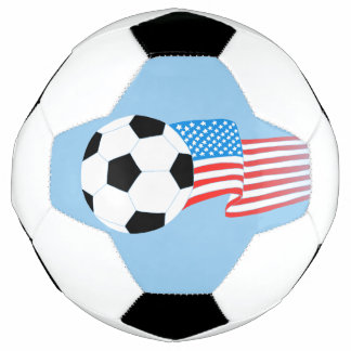 Fußballdesign in Blau mit amerikanischer Flagge Fußball