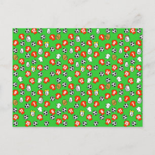 Fußballdesign mit roten Trikots Postkarte