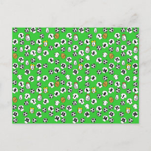 Fußballdesign mit weißen Trikots Postkarte